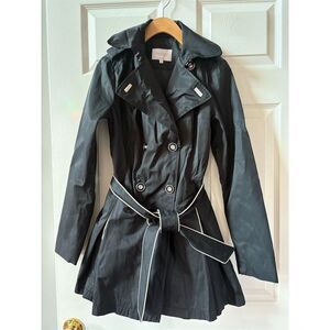 Laundry‎ by Shelli Segal Women's XS Black Trench Coat with Belt